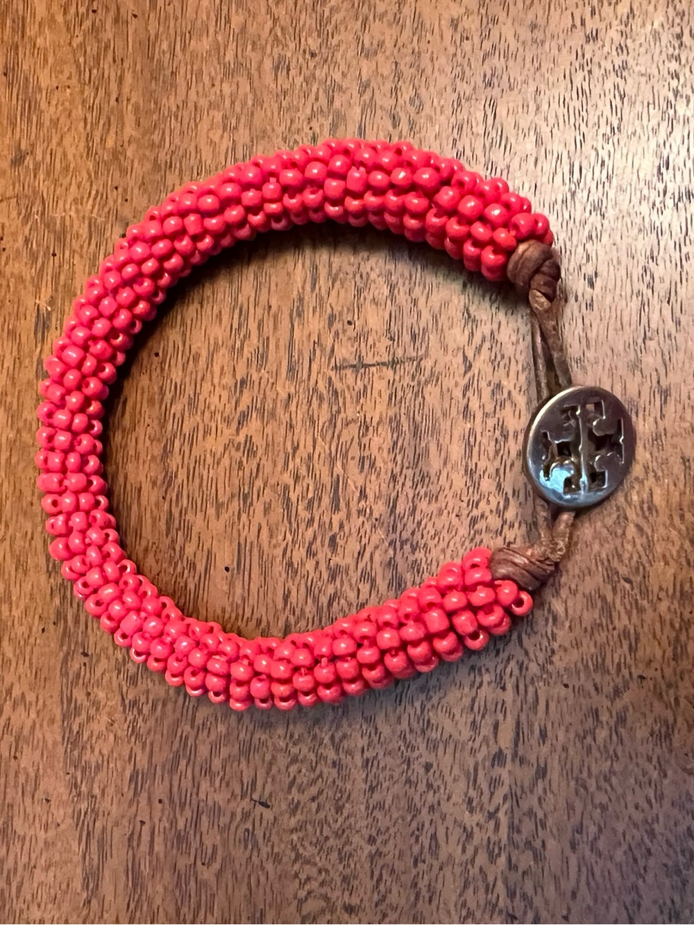 Tory Burch Coral Seed Bead Bracelet